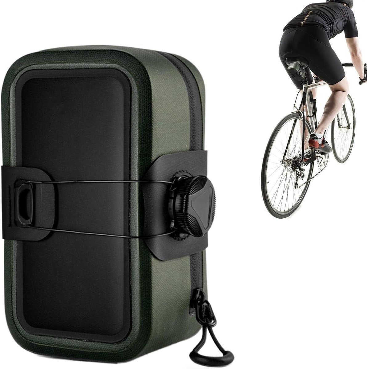 Fiets Zadel Tas - Fietstas Onder Zadel - Fietsen Opbergen - Waterdicht Materiaal - 0.5L Capaciteit - Donkergroen