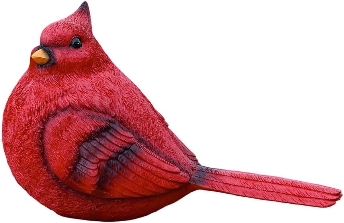 Decoratieve Vogel Figuur - Tuin Beeld - Buiten Decoratie - Weerbestendig Hars - 36 x 25 x 20 cm - Rood