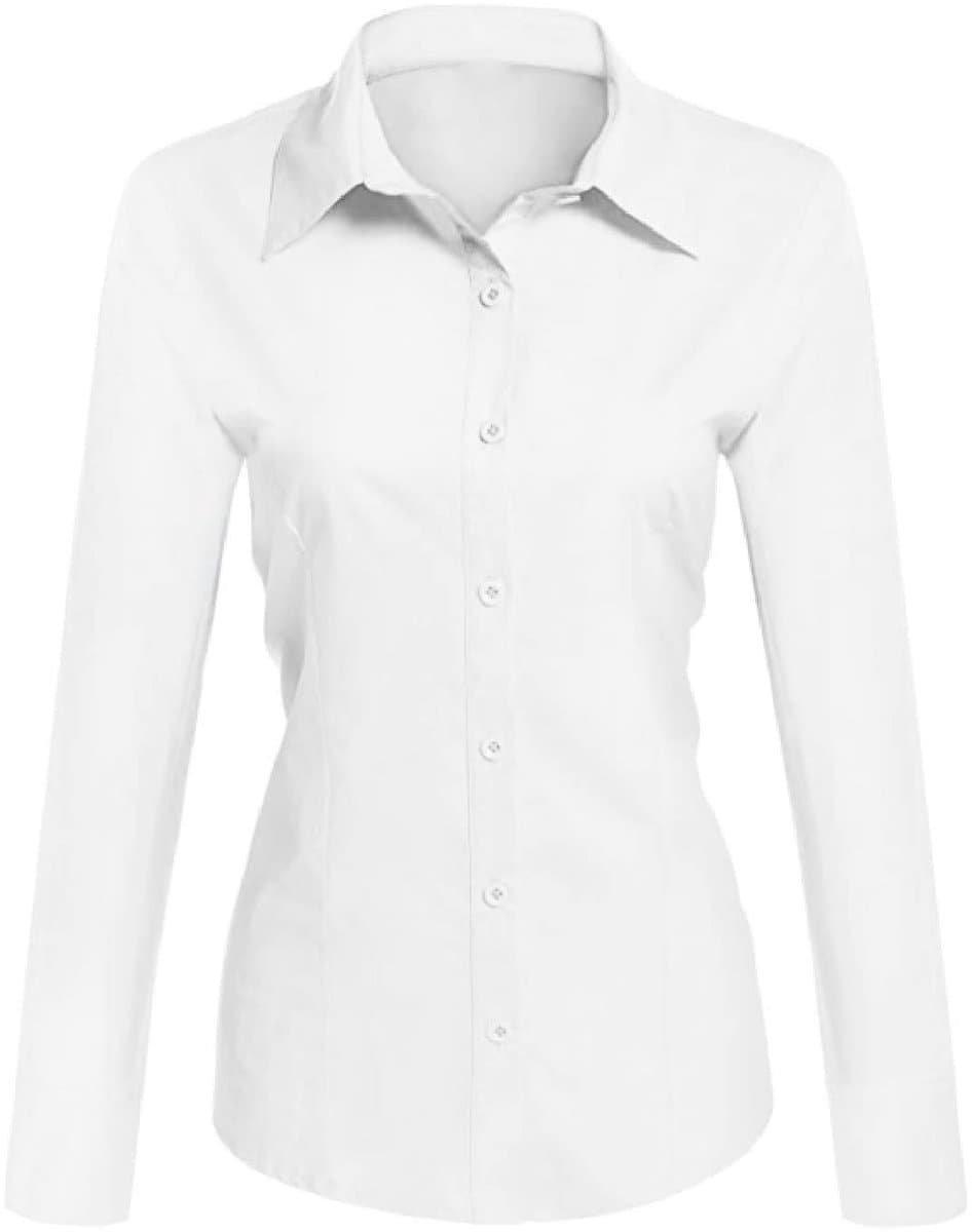 Dailygoods- Dameshemd slim fit lange mouwen - Blouse - Katoen - Elegant - Ademend - Comfortabel draaggevoel