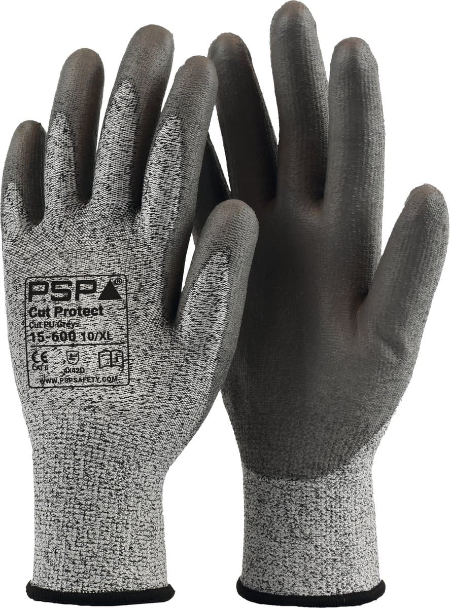 1 paar - Snijbestendige werkhandschoenen PSP 15-600 Cut Protect D - PU 13GG, maat 10 / XL