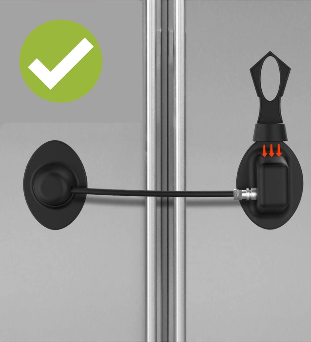 Koelkast slot met Magneetsleutel - lade slot - kindvriendelijke sloten - kinderslot - deur en lade slot - baby veiligheid slot - zwart