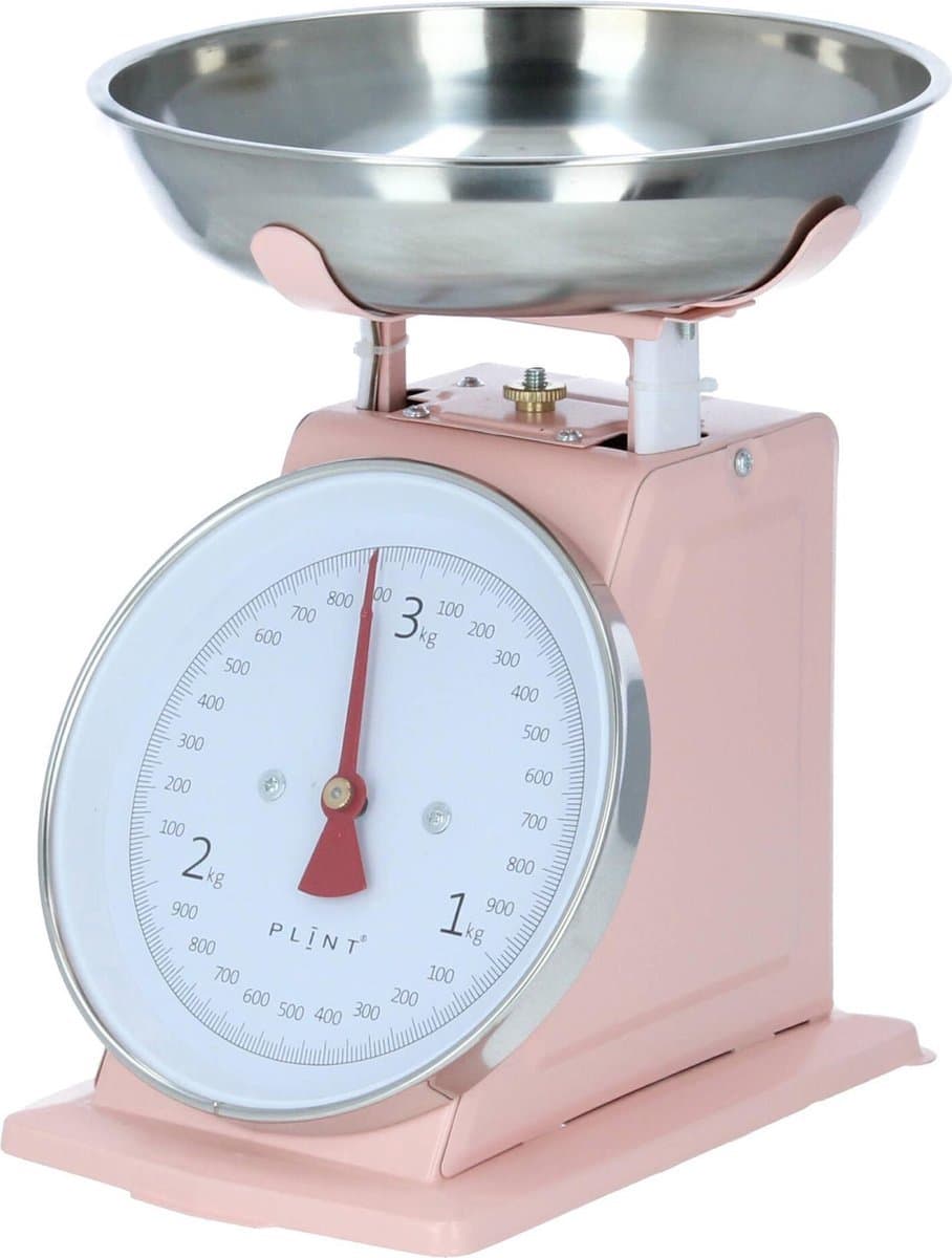 Originele PLINT Retro Keukenweegschaal Roze - Deens Design, voorzien van CE keurmerk