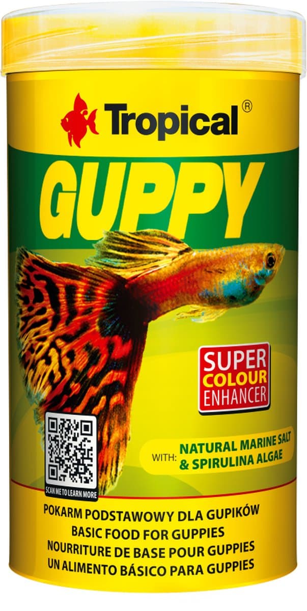 TROPICAL Guppy - voer voor aquariumvissen - 250 ml/50 g
