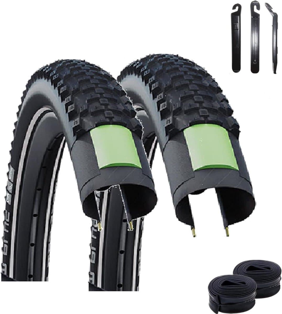 Fietsbanden Set - Banden en binnenbanden - Veilig Fietsen - Pechbescherming - 20 inch - Zwart