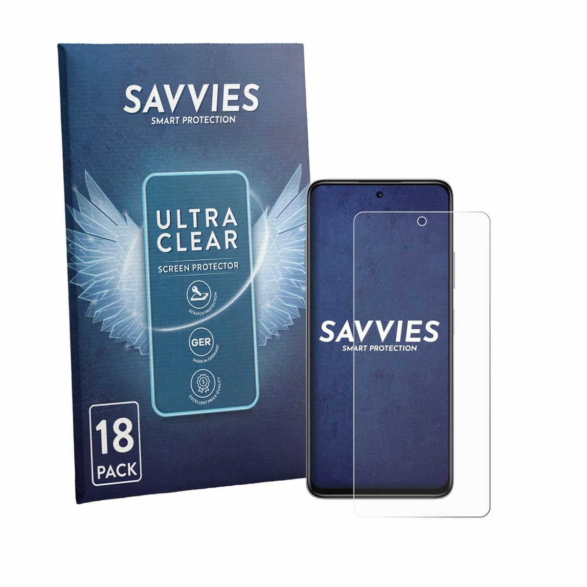 Savvies - Screenprotector voor Huawei Enjoy 90m Plus - Folie Beschermfolie transparant 18 Stuks
