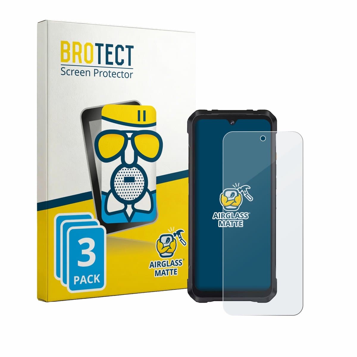 BROTECT - Screenprotector voor Cubot King Kong Power 5 - Folie Beschermfolie Beschermglas matte 3 Stuks
