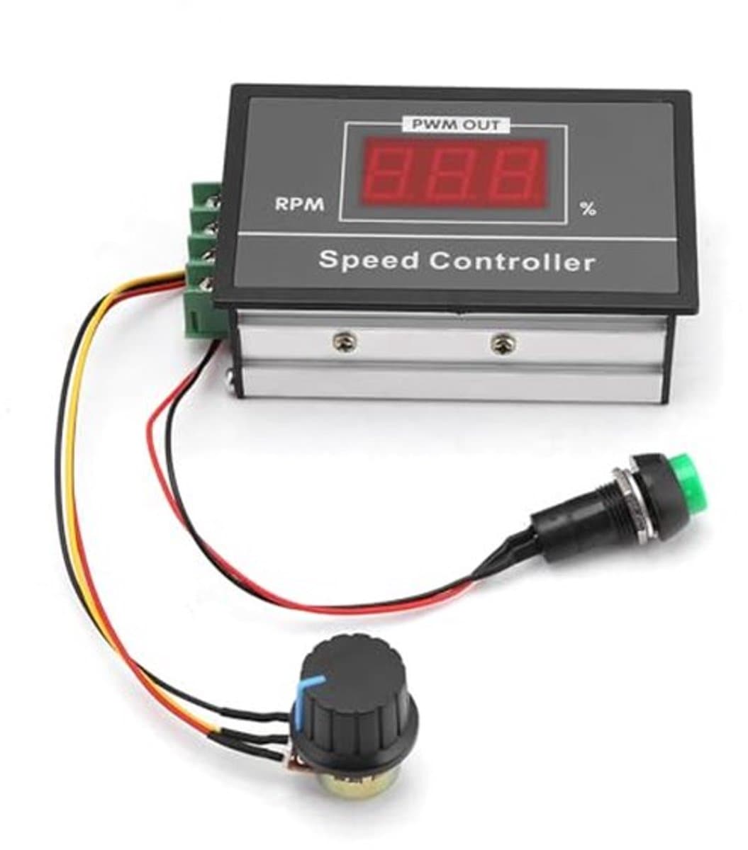 Motor Snelheidsregelaar, DC Motor Snelheidscontroller DC 6-60V 12V 24V 36V 48V 30A PWM DC Motor Snelheidscontroller met Start Stop Schakelaar Potentiometer