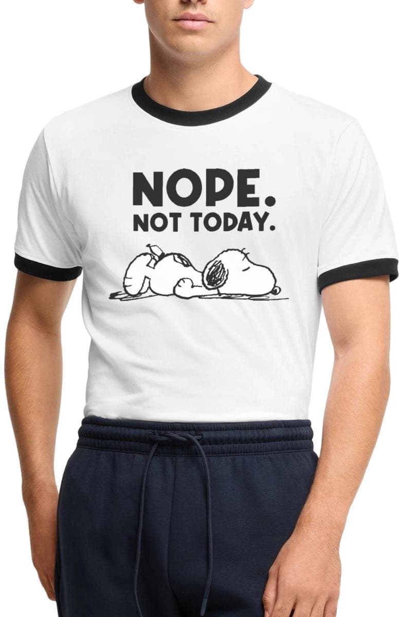 Peanuts Snoopy Nope Not Today Kantoor Humor Mannen Contrast Shirt