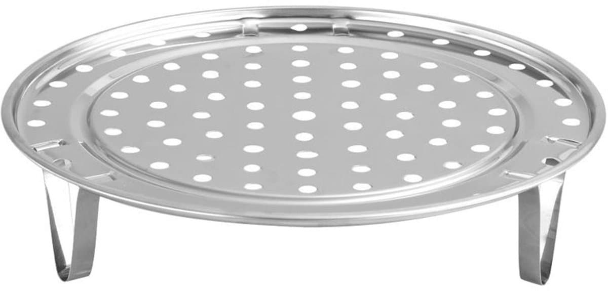 Dailygoods- Stoomrek 24cm - Roestvrij Staal - Verstelbare Poot - Mesh Ontwerp - Duurzaam - Efficiënte Stoomcirculatie - Stoommand