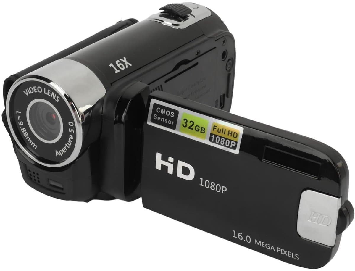 Dailygoody - Digitale Videocamera - 1080P HD - 16MP Digitale Camera met 16X Zoom - Zwart - Perfect voor Vlogs en Opnames - Compact en Handzaam