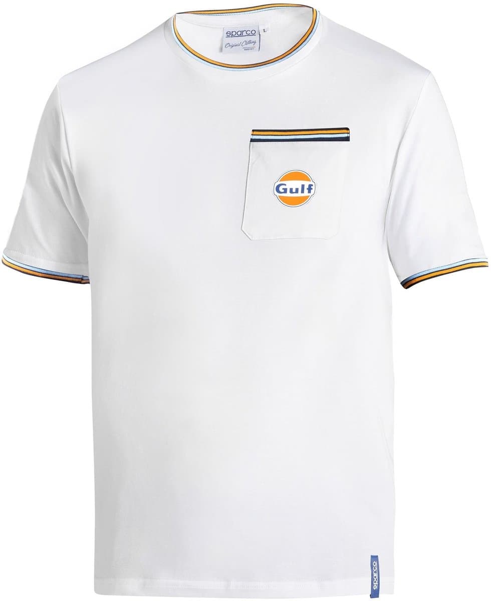 Sparco Gulf Gulf Pocket T-Shirt - Wit/Marineblauw — XL