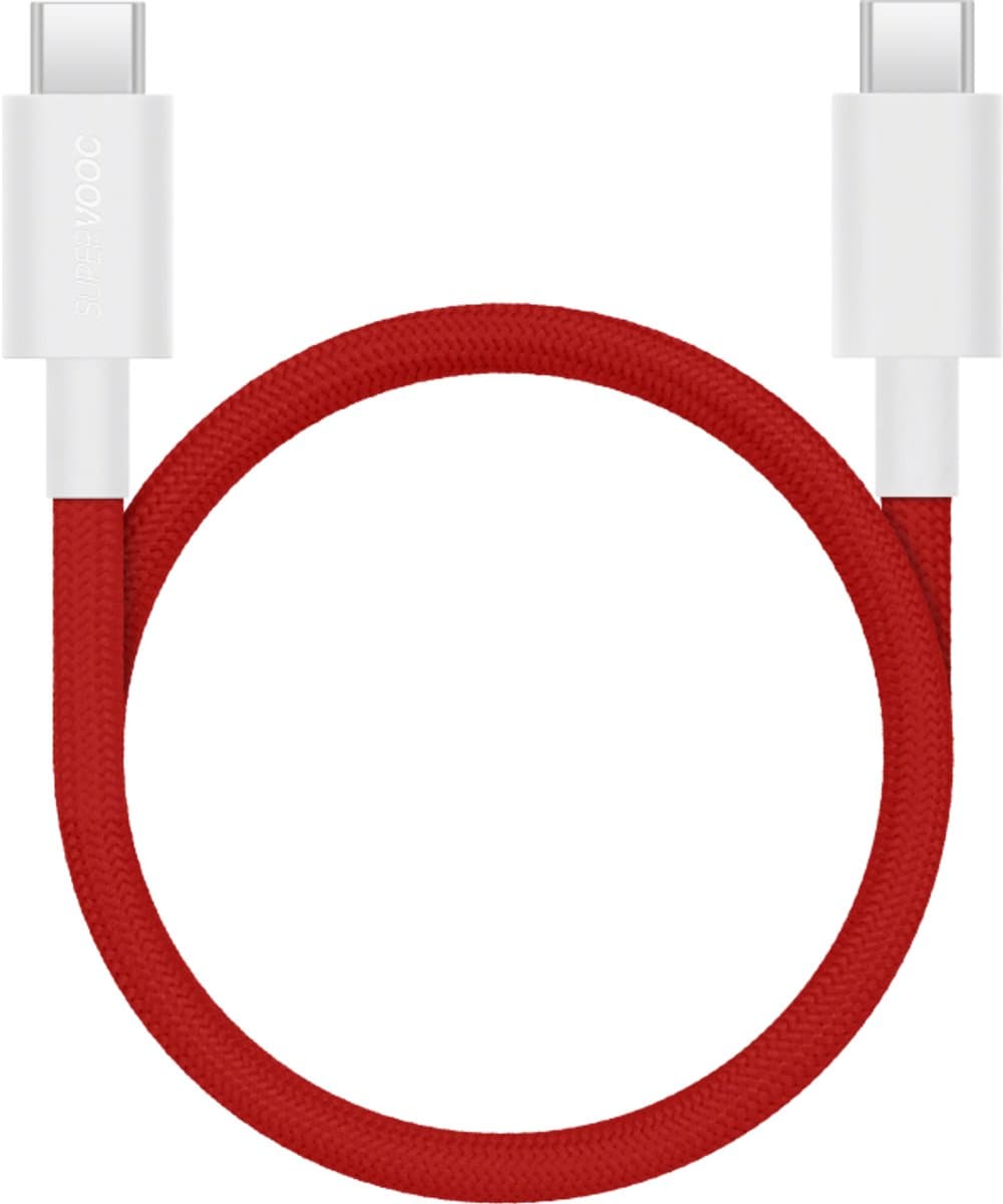 OnePlus SUPERVOOC USB-C naar USB-C Kabel Magnetic - 10A, PD 100W Max - 120cm - Rood