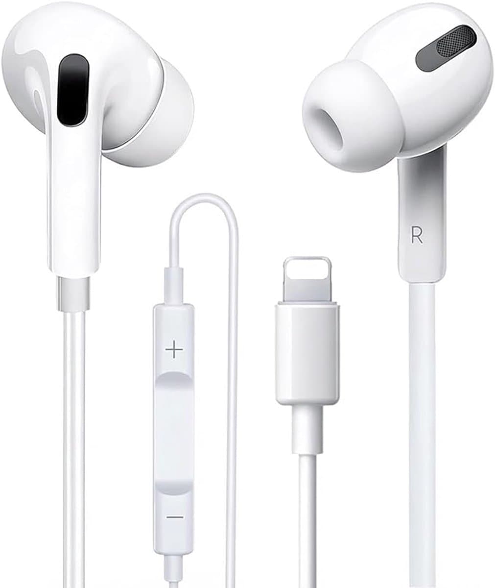 Oordopjes iPhone - iPhone Oortjes Lightning - Oortjes Geschikt voor Apple Lightning - Oordopje met Microfoon - iPhone Oordopjes met Draad - Geschikt voor iPhone 5/6/7/8/X/11/12/13 en iPad Air, 10,2