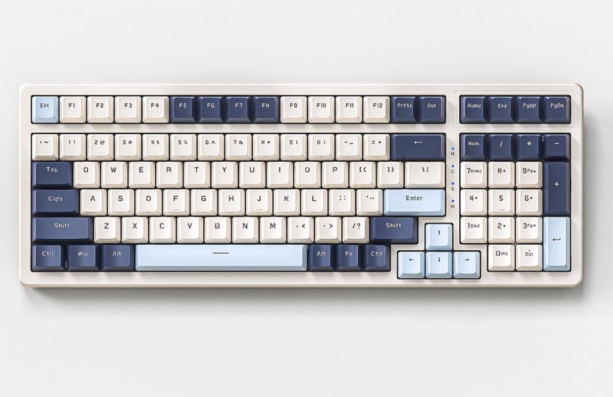 Fuegobird K3MAX Mechanisch Gaming Toetsenbord - 100keys - Gasket Mod - Rode Switch - QWERTY - Mechanical RGB Backlight Keyboard - Blueberry