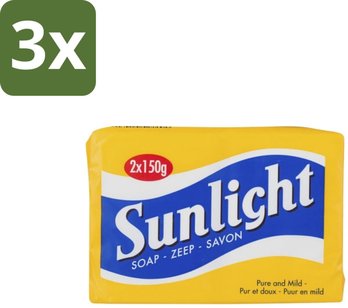 3 x Sunlight – Huishoudzeep – Klassiek – 150 g - Sunlight Zeep - Huishoudzeep - Klassieke Zeep - Zeep Voor Kleding - Zeep Voor Huid