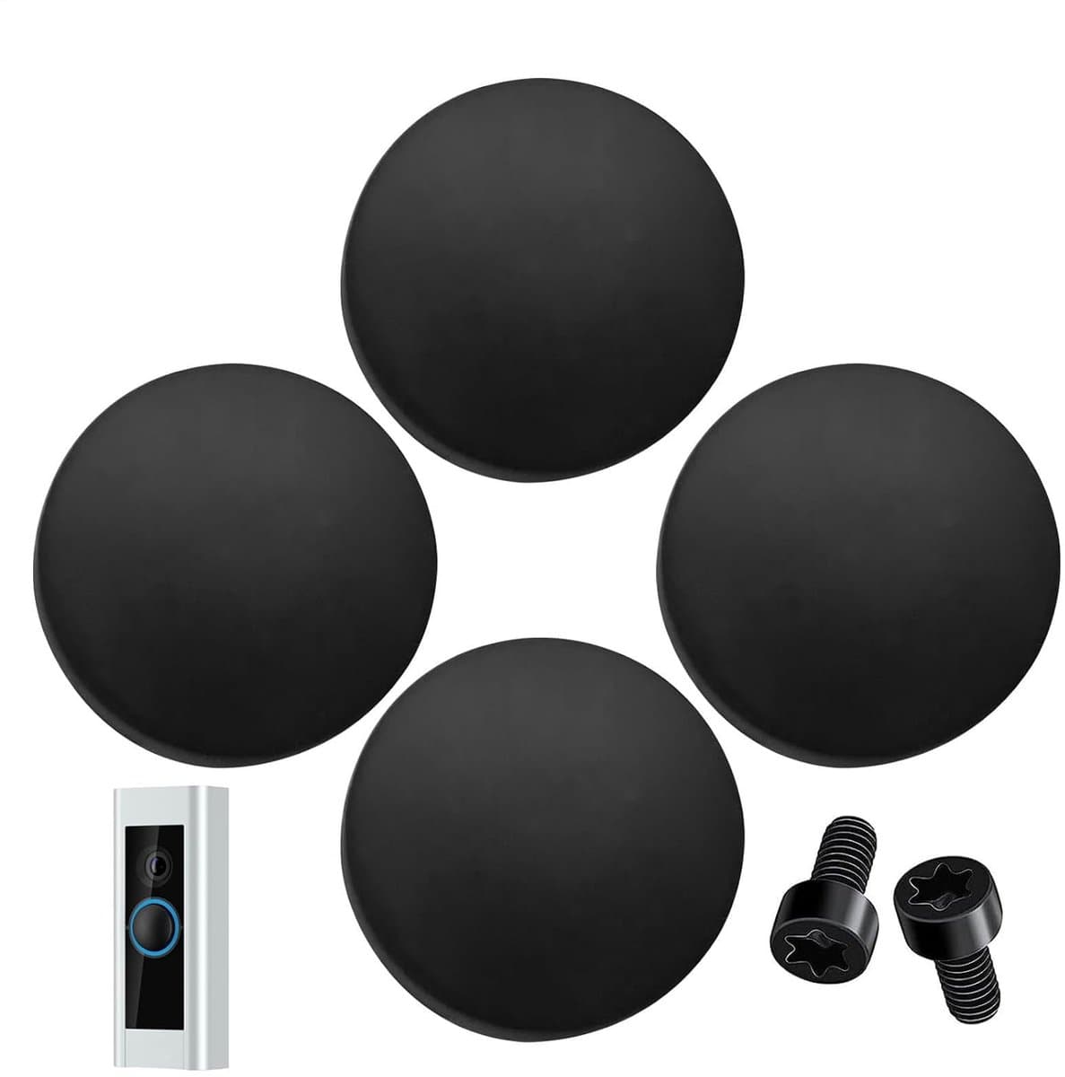 Drukknop Set - Bel Vervanging - Deur Intercom - Duurzame Coating - 1.9cm X 1.9cm - Zwart