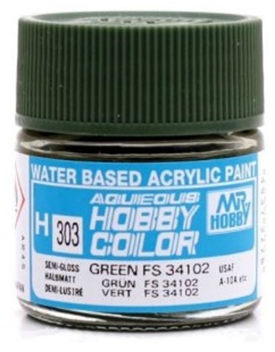 Gunze H-303 - FS34102 Green Sg - Mr. Hobby Aqueous Modelbouwverf 10ml