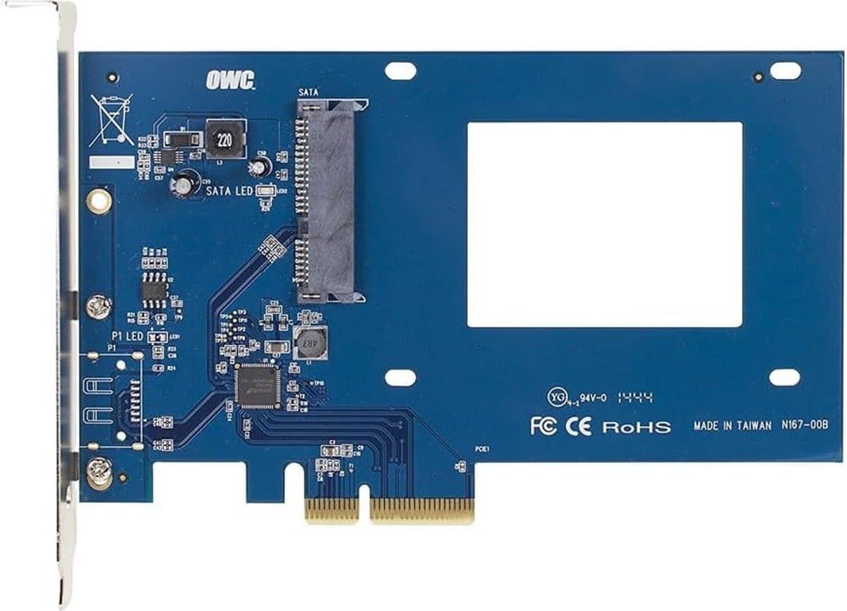 PCIe Adapterkaart voor 2,5 inch SATA SSD in Mac Pro en PC - Snelheidsupgrade