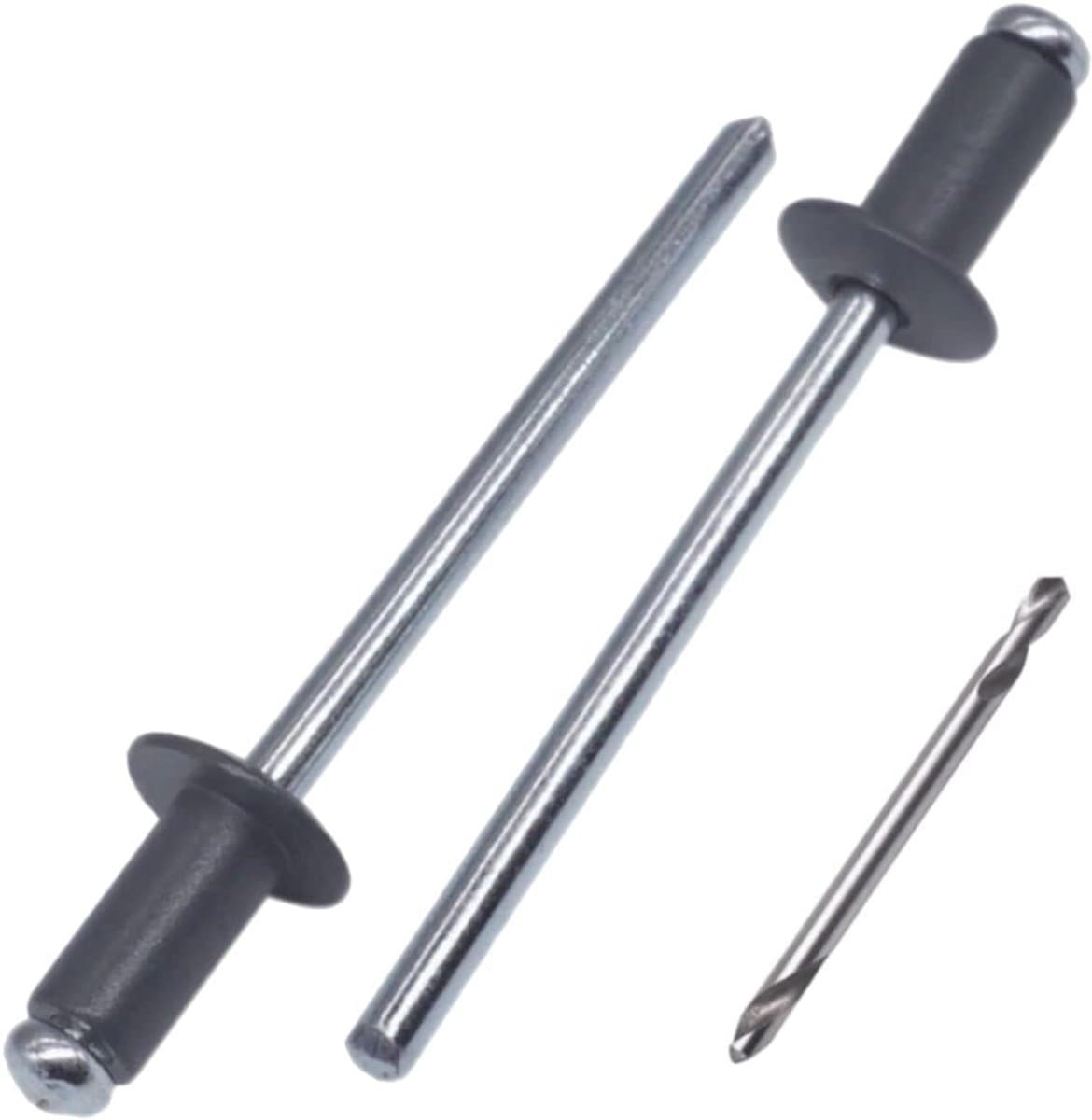 100x Aluminium Blindklinknagels 3.2x8 mm Antracietgrijs RAL 7016 - Inclusief Boortje