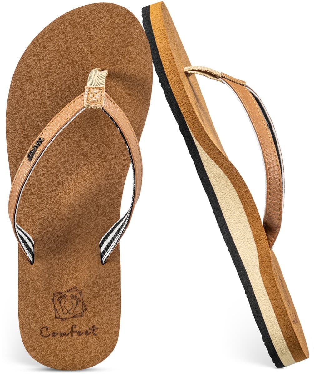 Slippers Dames - Sandalen - Bruin - Maat 37 - Comfeet