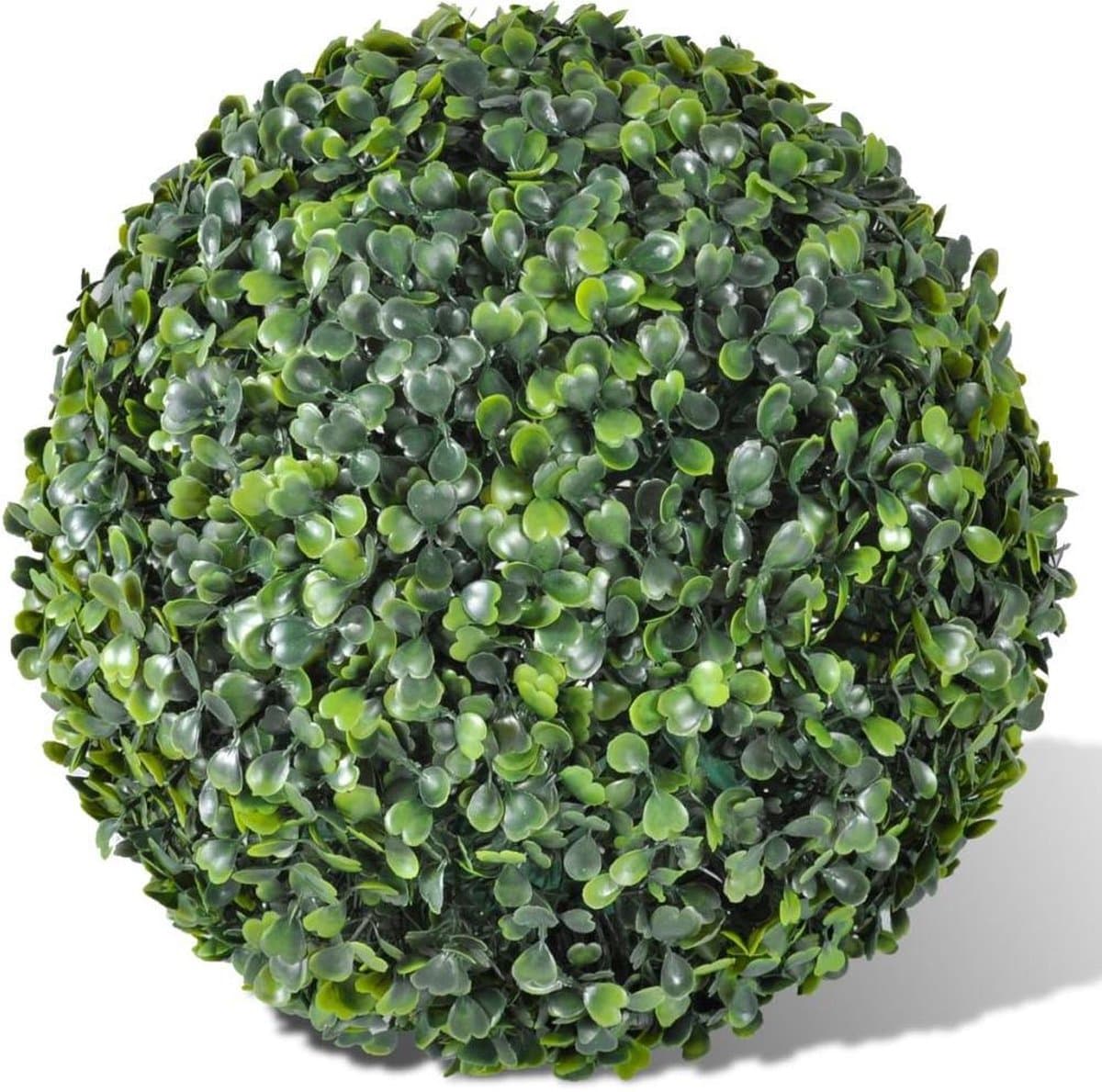 vidaXL Kunstmatige Buxusballen Set - 2 stuks, 35 cm, Gemengd Groen