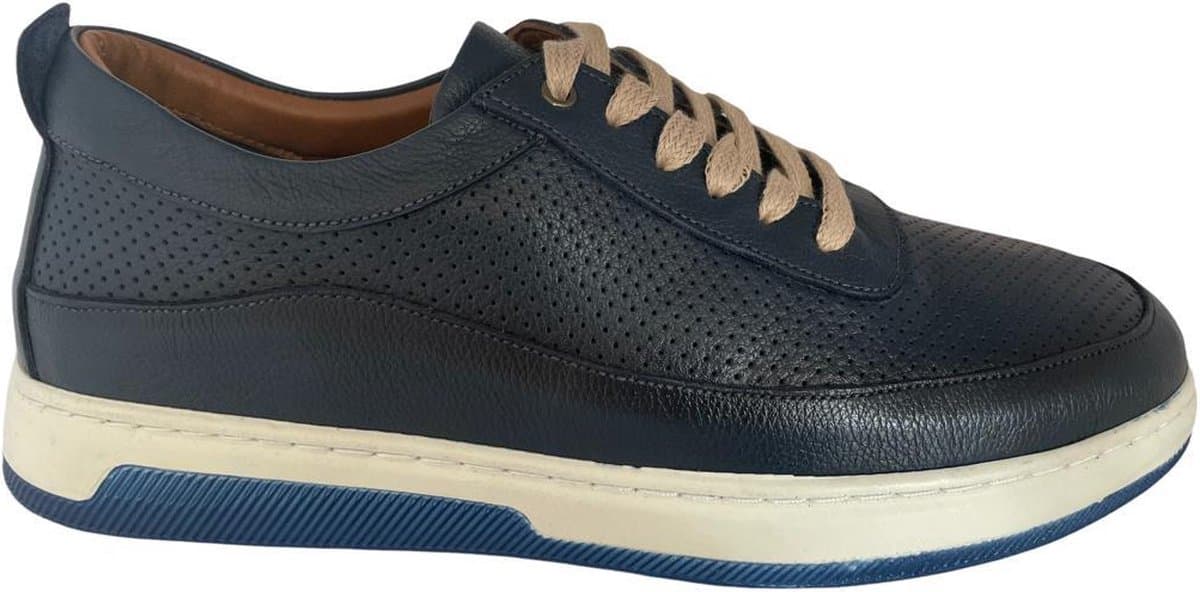 Sportschoenen- Heren Sneakers- Heren Schoenen 120- Leer- Blauw- Maat 42