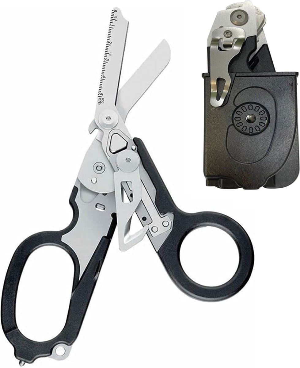 Medische Schaar Inc. Draaghoes - EHBO - Verpleegkundige - Verbandschaar - Traumaschaar - Gordelsnijder - Survival Multitool zakmes - Raptor Rescue