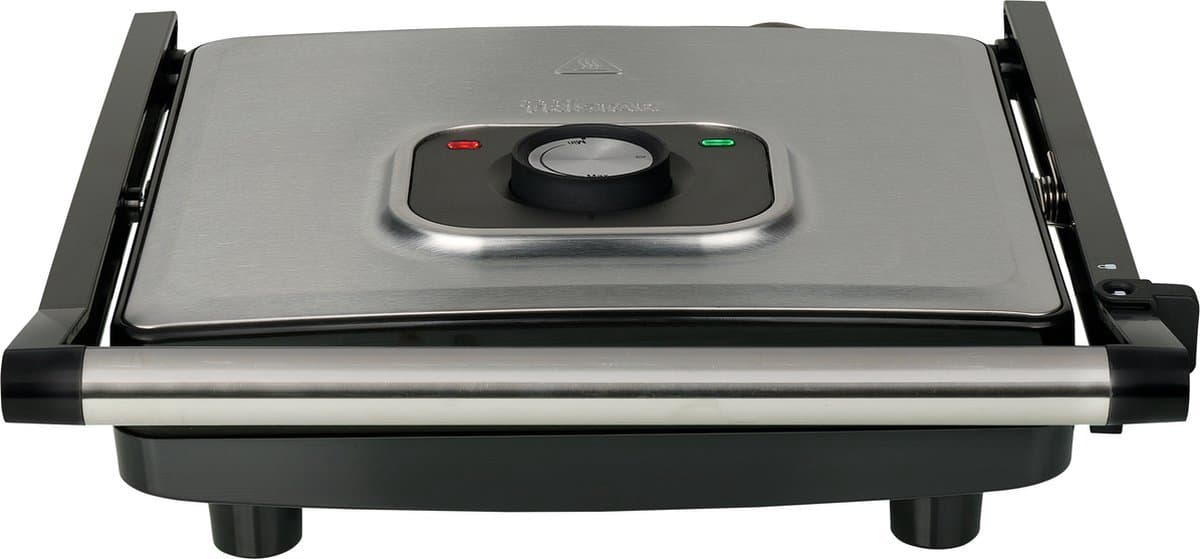 Contact grill – Panini Grill XL Grote Bakplaat Groot - Regelbare thermostaat - tosti apparaat– Zwart/RVS - multifunctioneel- contactgrill