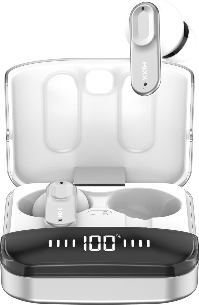 Mixx StreamBuds Ultra Mini - True Wireless In-ear Koptelefoon - Zilver/Wit