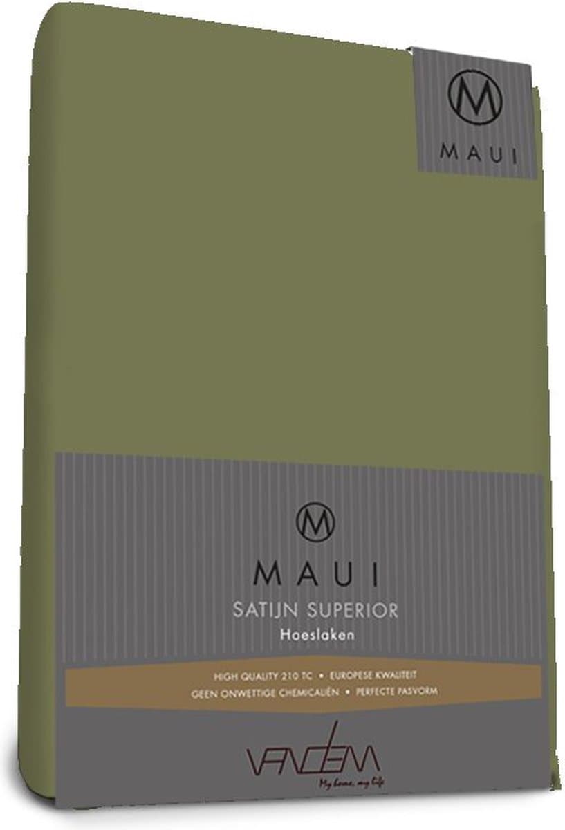 Maui - Van Dem -  satijn hoeslaken de luxe 180 x 200 cm truffel