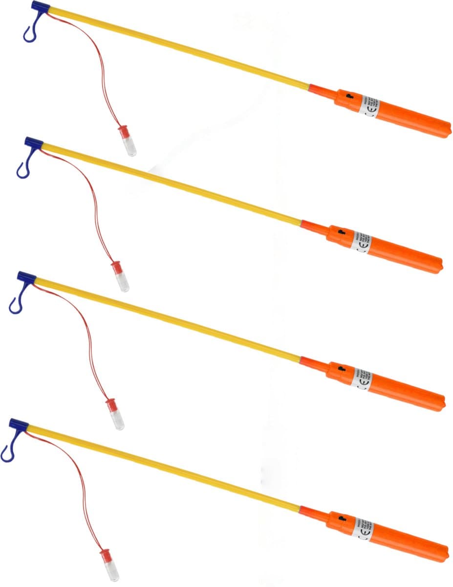 Tender Toys Lampionstokje - 10x - oranje - met LED lichtje - 50 cm - Sint Maarten lopen - Lampionnentocht