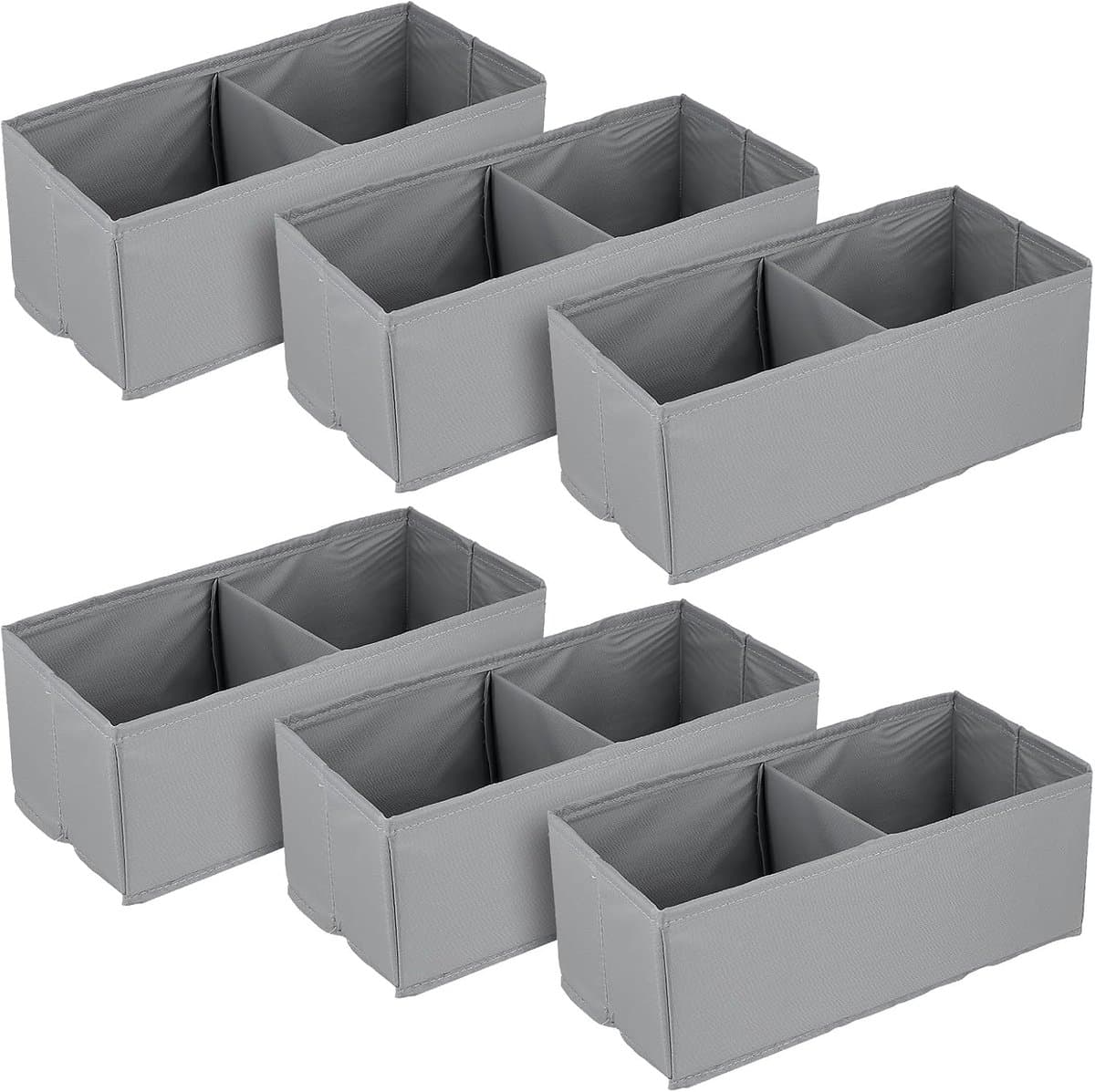 6 stuks kledingkast-organizer, opvouwbare laden, 28 x 13 x 10 cm, opbergsysteem, opvouwbare stoffen opbergdoos, kledingkast, organizer, stoffen dozen voor ondergoed, sokken