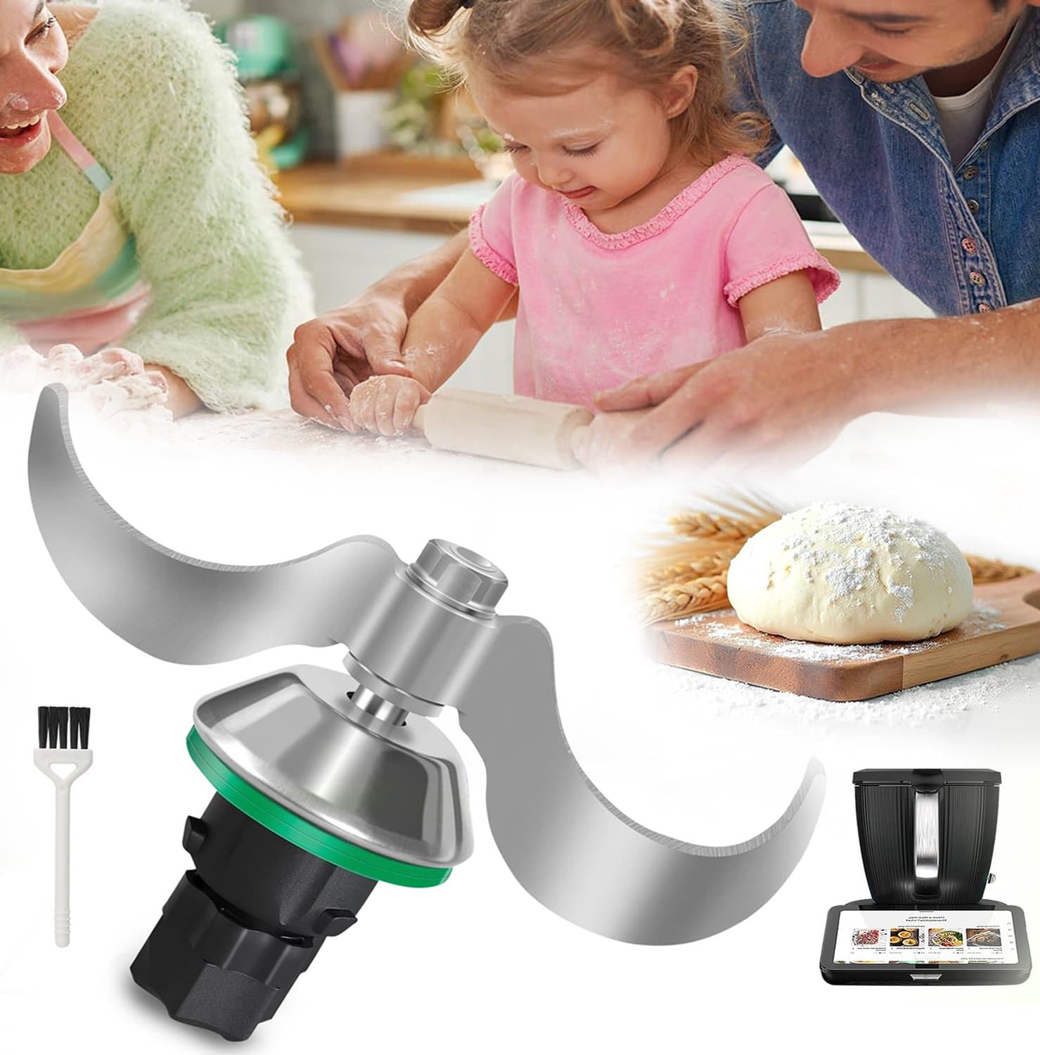 Deegmes Voor Thermomix Tm6 Tm5, Roestvrijstalen Kneedmes, Vervangende Accessoires, Geen Resten, Eenvoudig Te Reinigen en te Monteren.