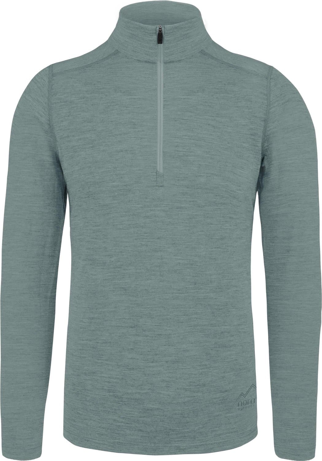 Heren-shirt met lange mouwen van merinowol en 1/4 rits „Canberra“