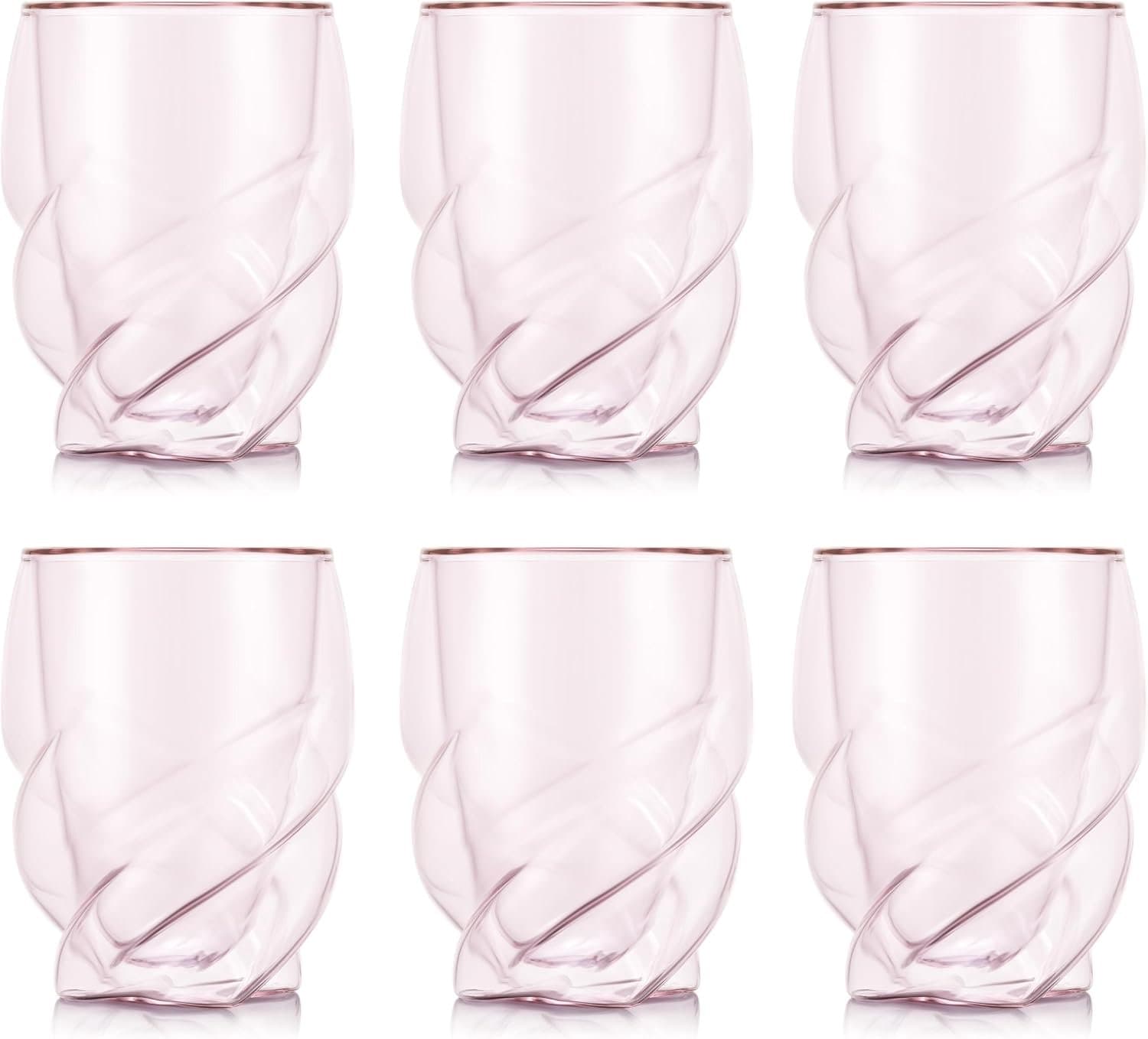 Bodum PAVINA PARIS dubbelwandige glazen - 270 ml, transparant roze, verpakking van 6