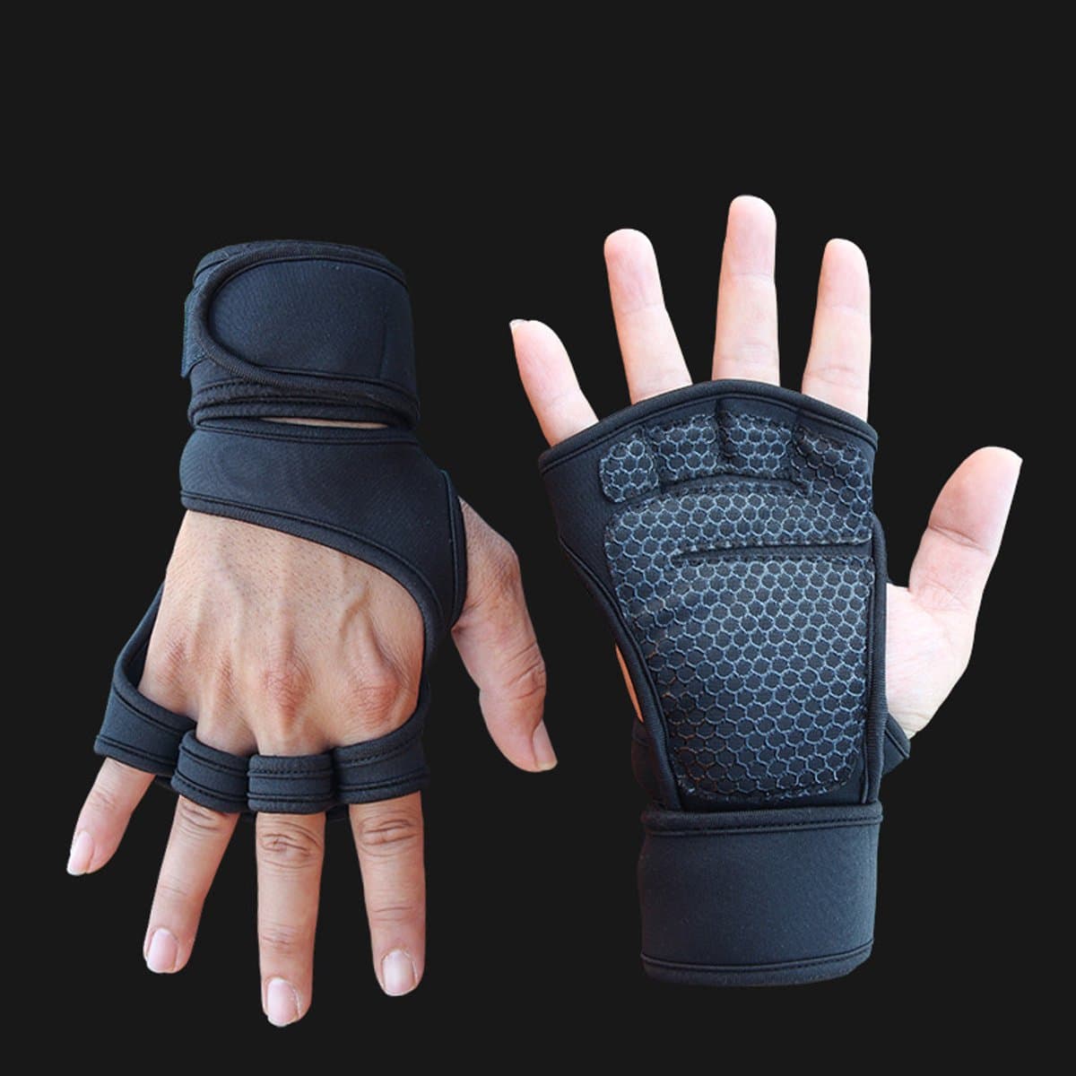 Gewichthefhandschoenen met polsbanden voor fitness in de sportschool