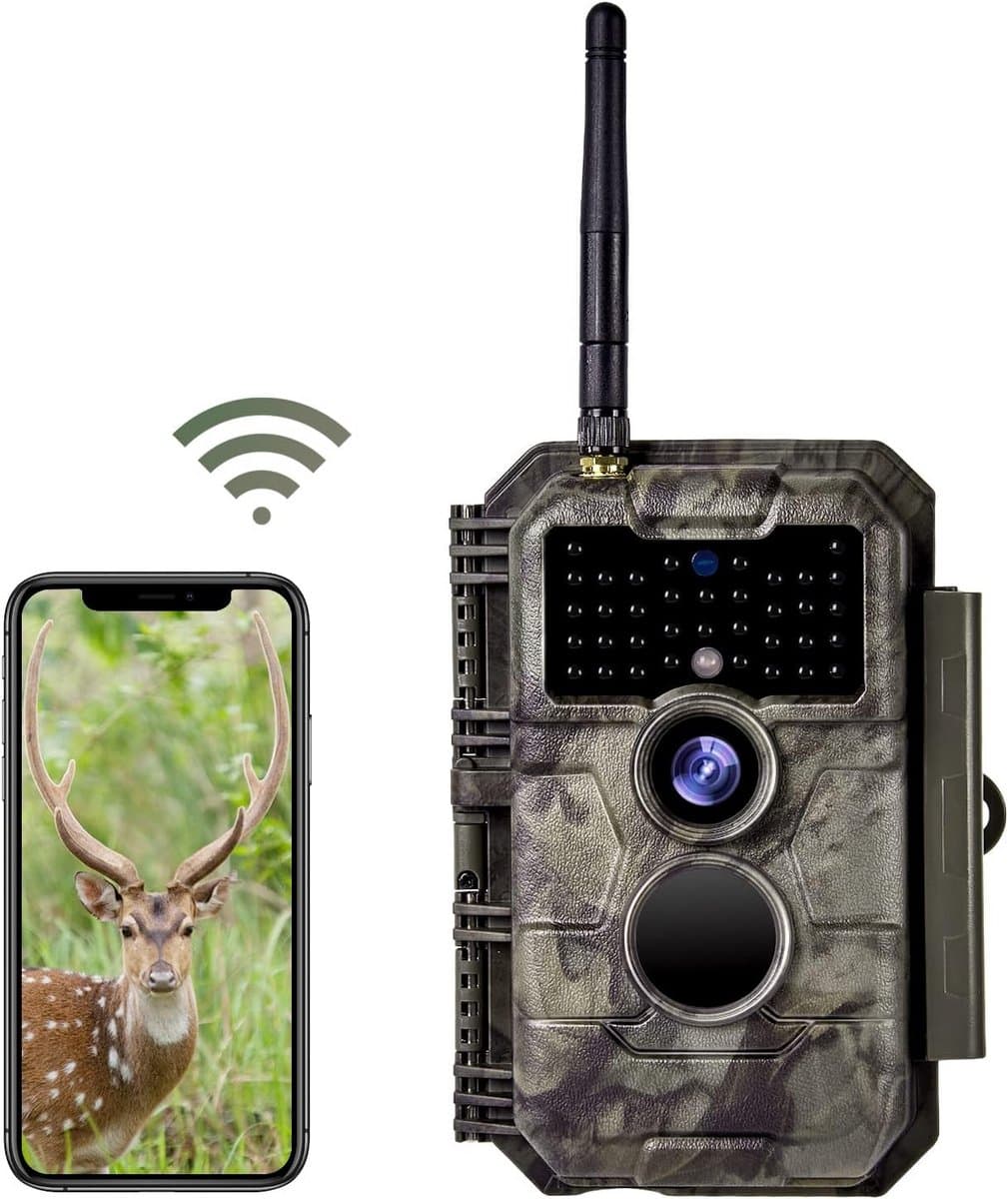 Wildcamera met wifi 48 MP 1296P Nachtzicht en Waterdicht