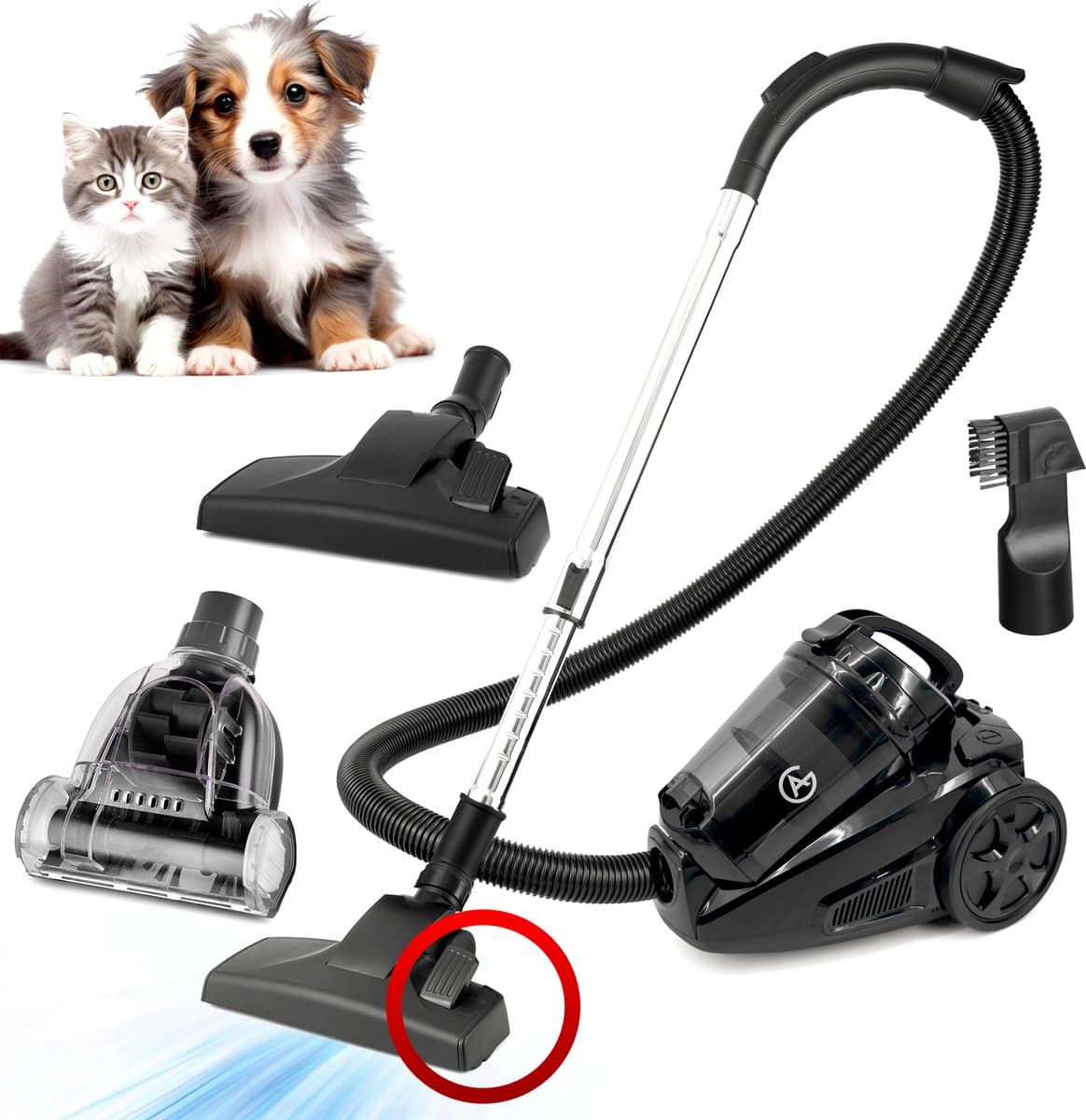 AG3400 Stofzuiger Zonder Zak - Stofzuigers - Vacuum Cleaner Zakloos - Geschikt Voor Dierenharen - Extra Lange Kabel - 850W - Sterke Zuigkracht - Black Edition