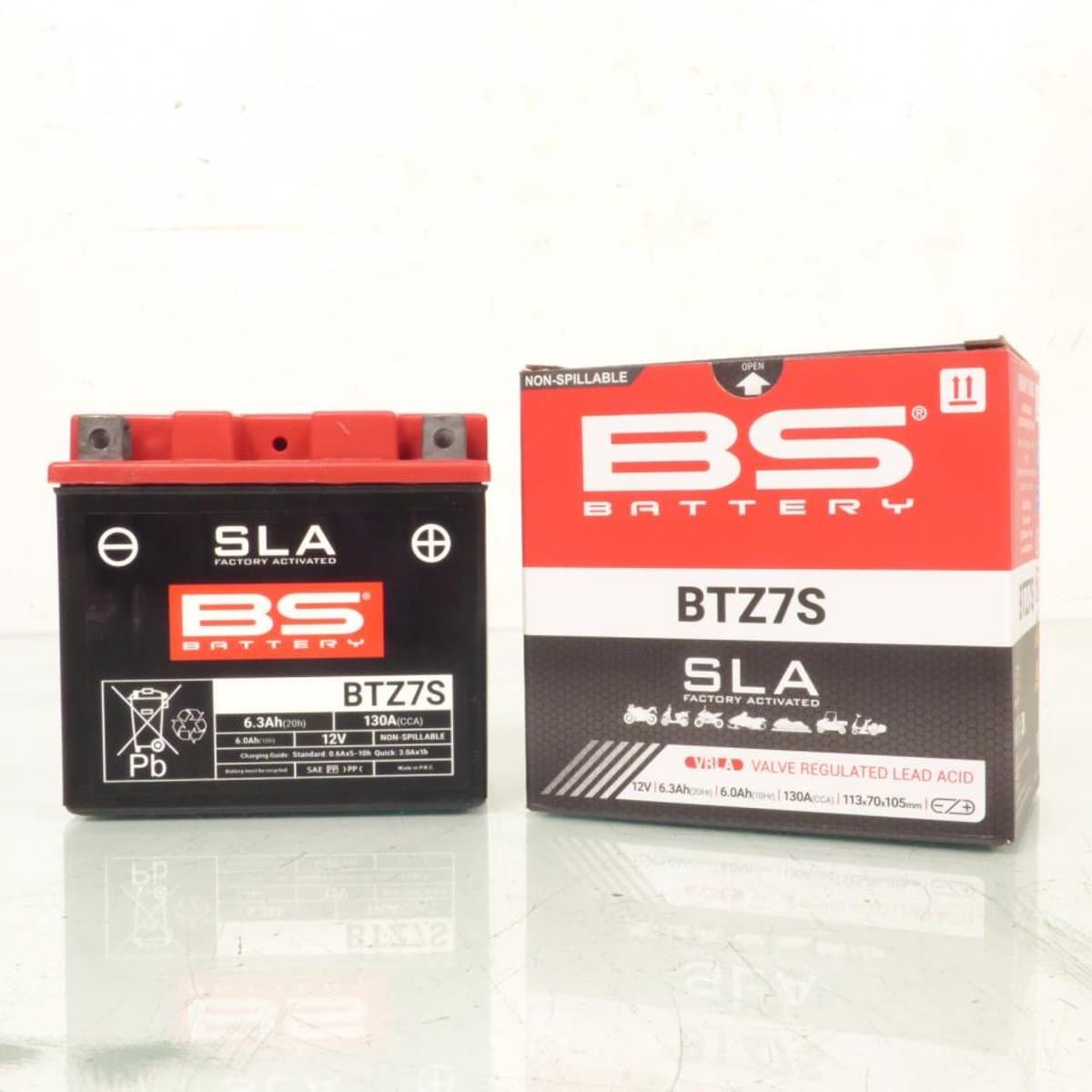 Batterie SLA BS Battery pour Moto Husqvarna 450 SMR 2006 à 2010 YTZ7S / 12V 6.3Ah Neuf