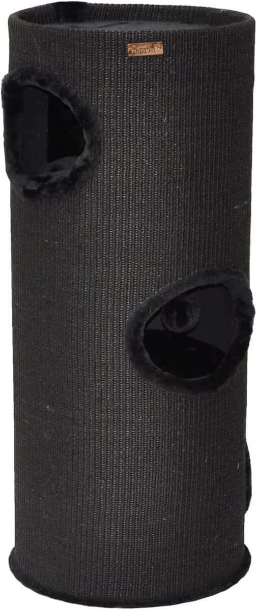 Katten krabpaal - Speeltunnel kat - Katten vermaak - Met 3 holten - 100 cm hoog - Zwart