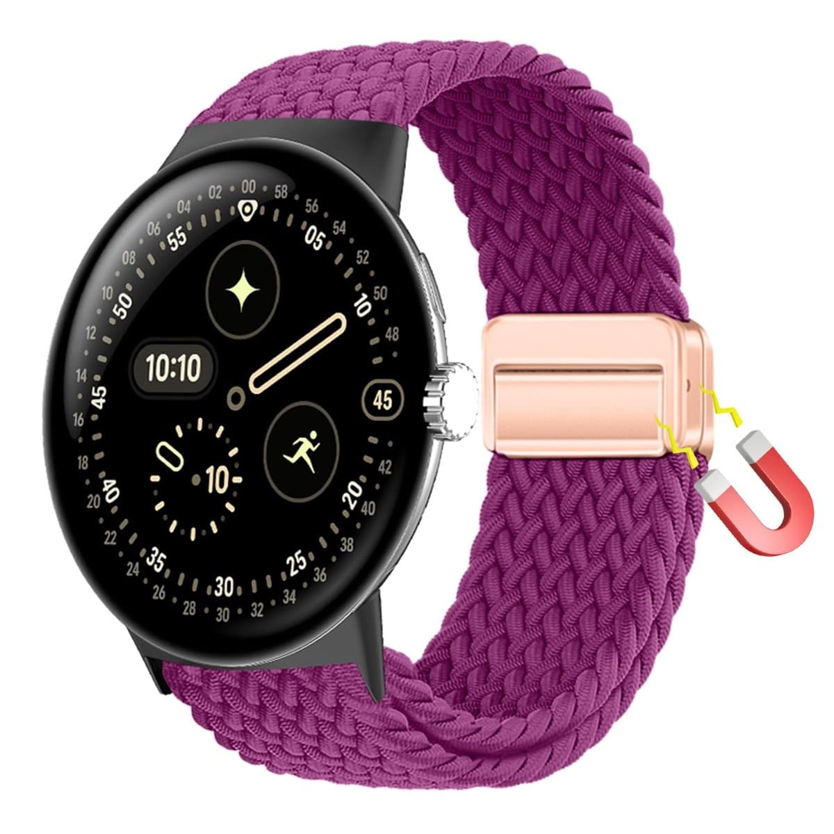 Dailygoods- Horlogeband Verstelbaar - Nylon Armband - Magnetische Gesp - Compatibel met Google Pixel Watch 3/4 - Lichtgewicht - Duurzaam Materiaal - Smartwatchband