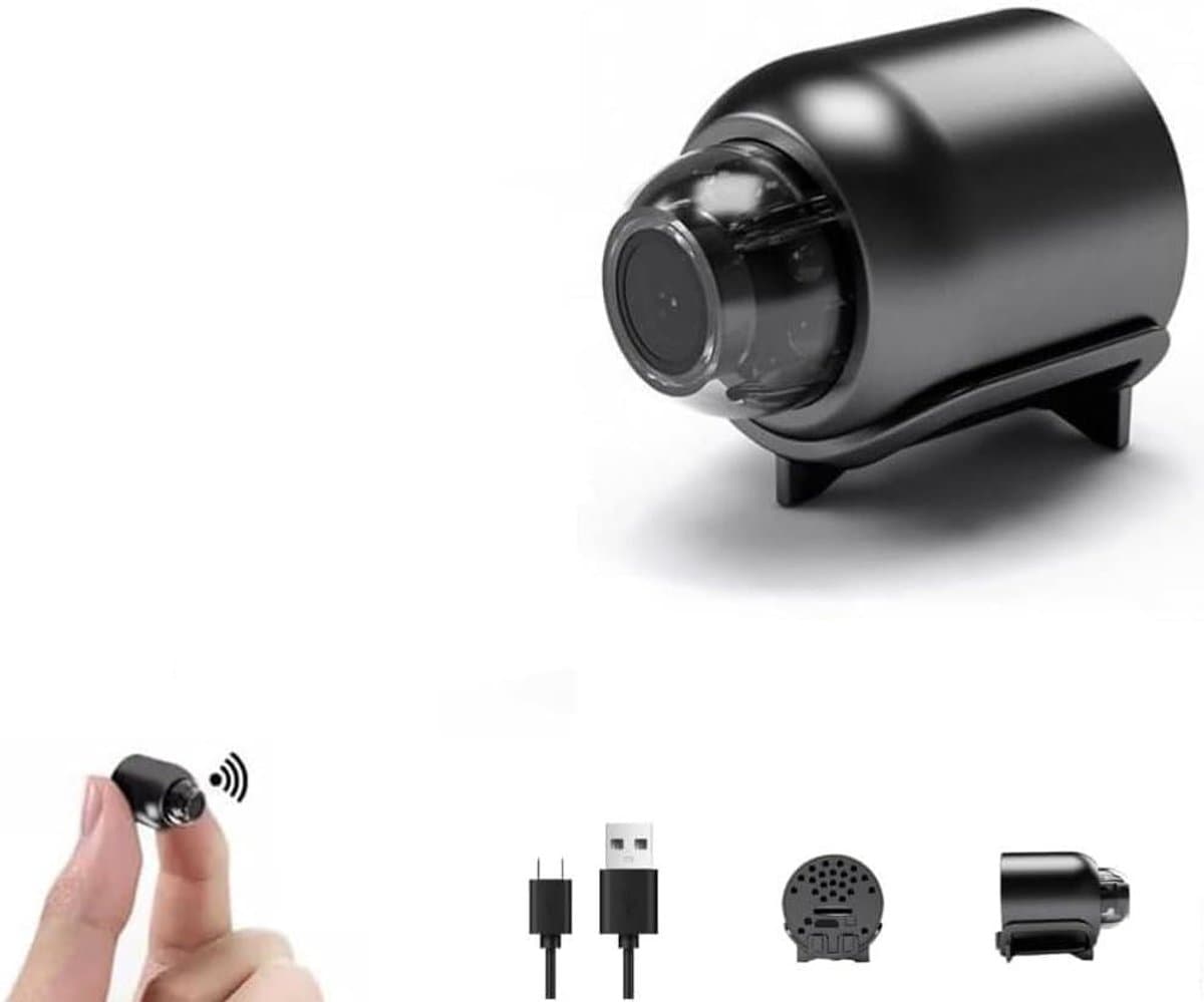 Mini Spy Camera - Verborgen IP Cam - Thuisbeveiliging Monitoren - HD 1080P Nachtzicht - 140° Groothoek - Zwart