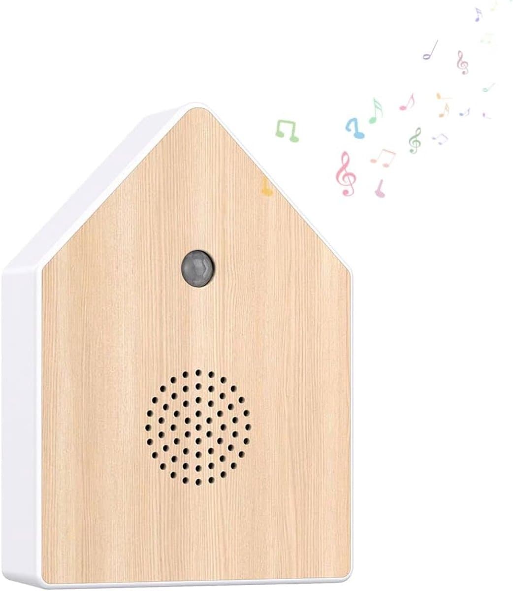 Bewegingsmelder Box - Natuurgeluiden Speaker - Ontspanning Thuis - Automatische Activering - 15 cm - Houtkleur