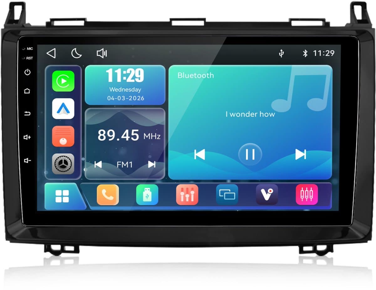 Cestovet LINUX Autoradio - Draadloos Apple CarPlay Android Auto - Bluetooth Radio - Geschikt Voor Benz W169 W245 B200 W906 - 2004-2017 Sprinter W639 Vito