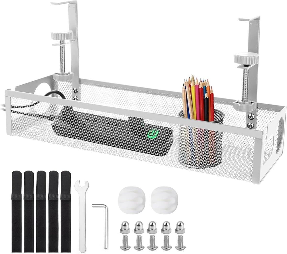Cable Management Desk Cable Management Tablet Desk Cable Guide Pocket Under Desk No Drilling Clamp, Under Desk Storage - ShopVlot