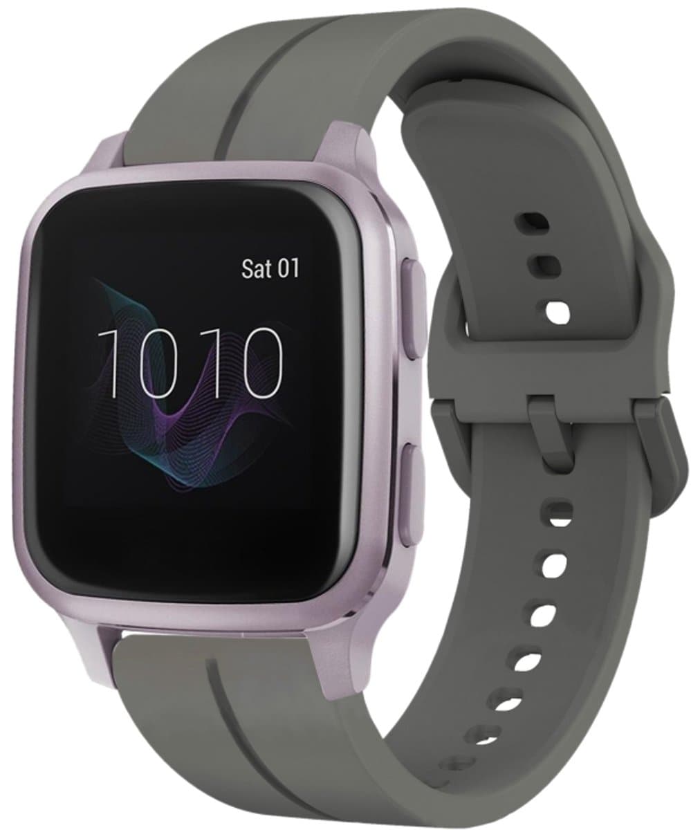 Voor Garmin Venu SQ 20 mm lus siliconen horlogeband (donkergrijs)