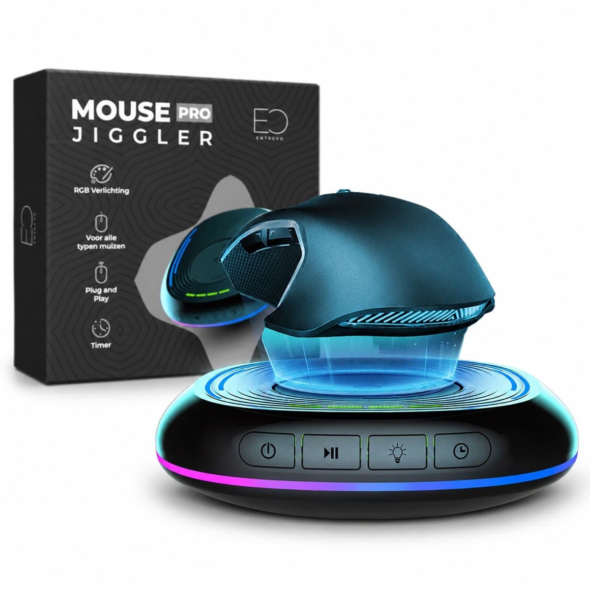 Mouse Jiggler – Undetectable Mouse Mover – USB Automatische Muis Beweger – Met Timer & RGB – Houdt Computer Actief – Driver-Free
