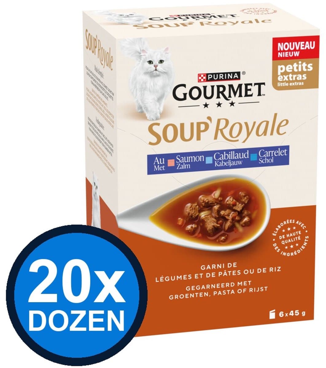 20x Gourmet - Soup Royale Zalm - Kattenvoer Natvoer - doos 6x45g