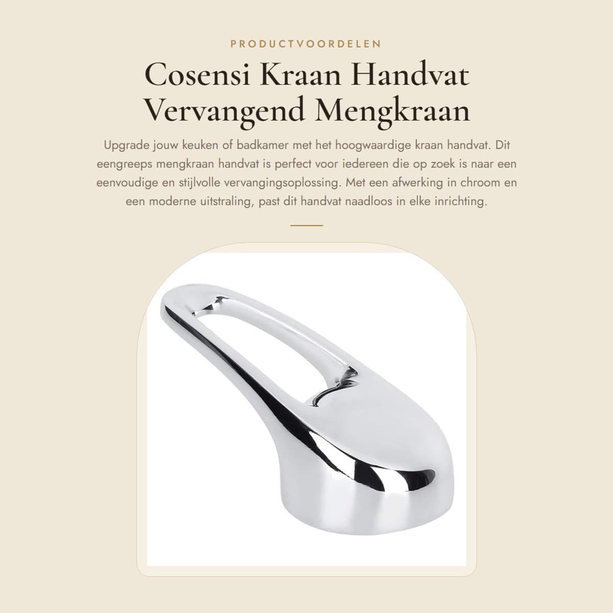 Dailygoods- Mengkraan Eengreeps - Zinklegering Handvat - Eenvoudige Installatie - Duurzaam - Voor Keuken/Badkamer - Waterstroom Regeling - Kraanhandvat
