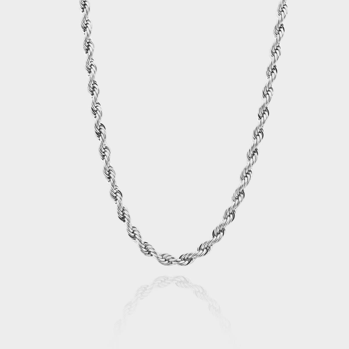 Rope Ketting 7 mm - Zilveren Schakelketting - 60 cm lang - Ketting Heren - Olympus Jewelry
